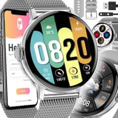 Dexxer Inox LCD pametni sat na dodir 2 bands BT 5.0 Android i iOS LUXURY srebrni