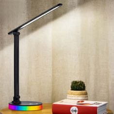 Dexxer 9W LED RGB stolna svjetiljka na dodir USB crna