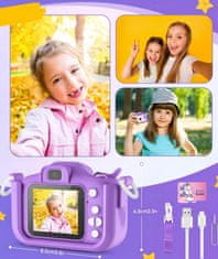 Dexxer Dječji LCD 40MPIX digitalni fotoaparat Signorog USB ljubičasta + 32 GB SD kartica