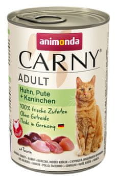 Animonda Animonda carny adult piletina, puretina, zec - mokra hrana za mačke - 400g