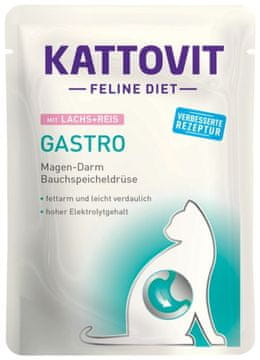 Kattovit Kattovit gastro losos s rižom 85g za mačke