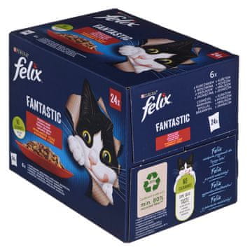slomart Purina Felix Fantastic: Okusi sela - hrana za mačke - 24 x 85g