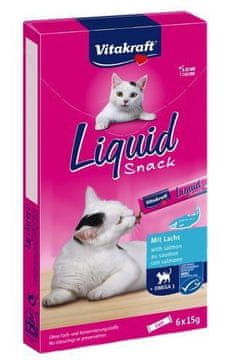 Vitakraft Vitakraft cat liquid snack - poslastica za mačke u tekućem obliku: losos, omega 3, 6 kom.
