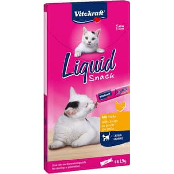 Vitakraft Vitakraft cat liquid snack - poslastica za mačke u tekućem obliku: piletina, taurin 6 kom.