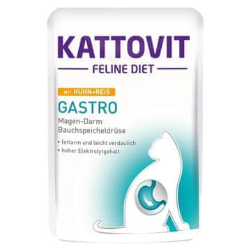 Kattovit Kattovit gastro piletina s rižom 85g za mačke