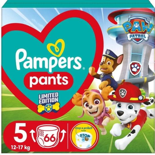 Pampers Active Baby Pants Paw Patrol hlače pelene, veličina 5 (12-17 kg), 66 pelena