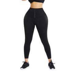 VIVVA® Tajice za oblikovanje s visokim strukom, rastezljive 4-smjerno, prozračne i neprozirne, crne | HIGHLEGS, L