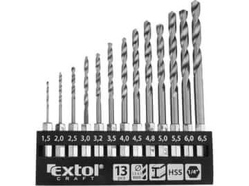 Extol Craft svrdla za metal (11140) with hexagonal shank, set of 13, ?1.5-6.5mm, (1.5-2-2.5-3-3.2-3.5-4-4.5-4.8-5-5.5-6-6.5mm), HSS