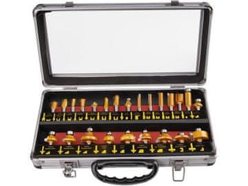 Extol Premium Rezači za oblik drva s SK pločicama Extol Craft (44039) wood shape cutters with SK blades, set of 24 pcs, 8mm shank, in metal case, SK