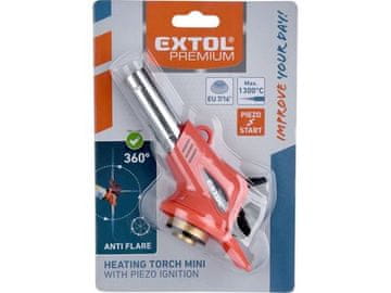 Extol Premium Plamenik (8848107) MINI burner with piezo igniter and gas preheater for cartridges with EU thread 7/16