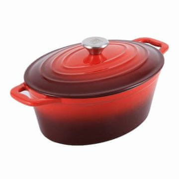 CS Solingen Posuda za pečenje s poklopcem CS-075248 lijevano željezo Xanten 36 x 28 cm crveni