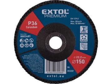 Extol Premium Lamelni disk 8803481 angled corundum flap disc, O150mm, P36