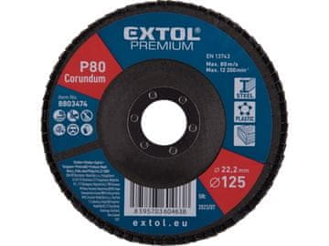 Extol Premium Lamelni disk 8803474 angled corundum flap disc, O125mm, P80