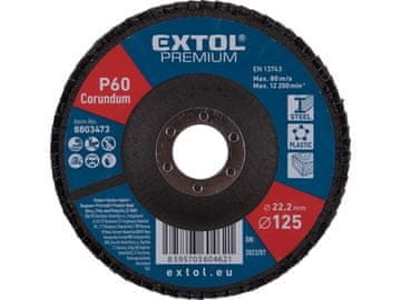 Extol Premium Lamelni disk 8803473 oblique corundum flap disc, O125mm, P60