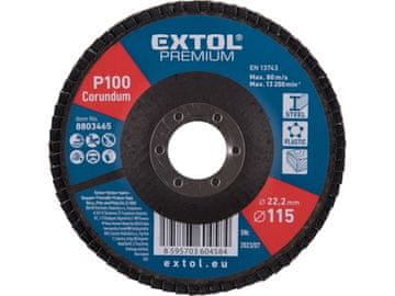 Extol Premium Lamelni disk 8803465 angled corundum flap disc, O115mm, P100