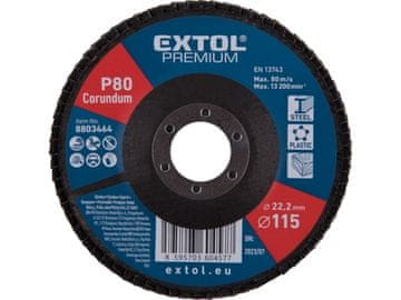 Extol Premium Lamelni disk 8803464 oblique corundum flap disc, O115mm, P80