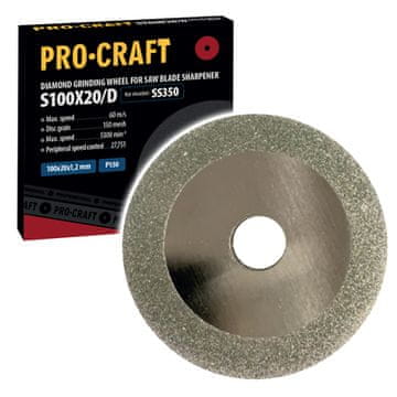Procraft Brusni kotač za oštrač lista pile S100X20/D /SS350