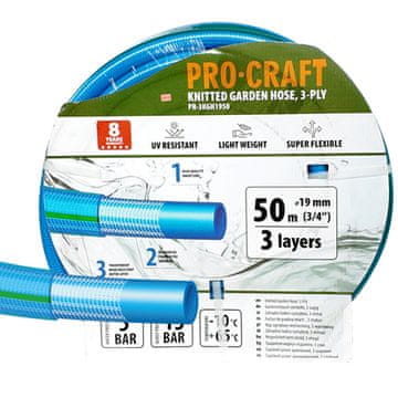 Procraft Crijevo za polijevanje PR-3KGH1950 3 layers, 3/4 50 m