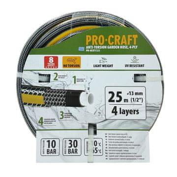 Procraft Crno-žuto vrtno crijevo PR-4KAT1325