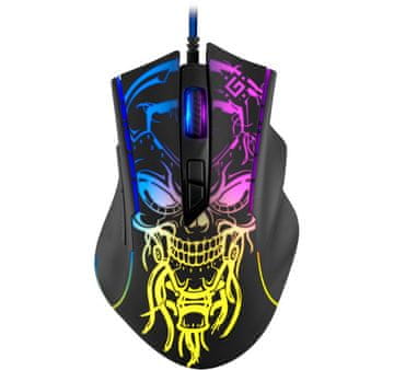 slomart Defender GM-928 Bulletstorm - Žičani gaming miš, optički, 7200 DPI, crni