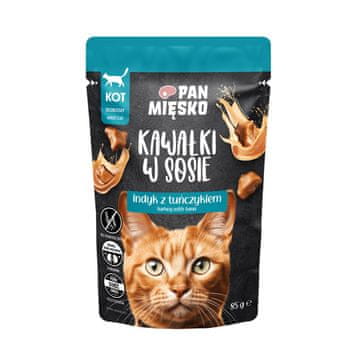 PMI PAN MIĘSKO Turska s tunom u umaku - mokra hrana za mačke - 85g