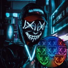 LED Svjetleća Neon Maska Ružičasta