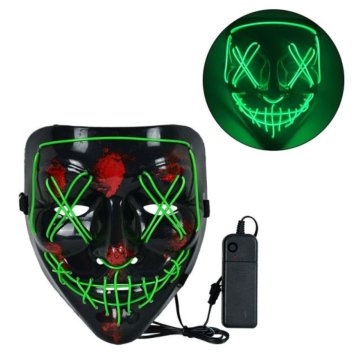 LED Svjetleća Neon Maska Zelena