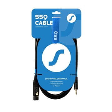 slomart SSQ SS-2074 Kabel XLR ženski - Jack stereo 3.5mm, 3m, crni