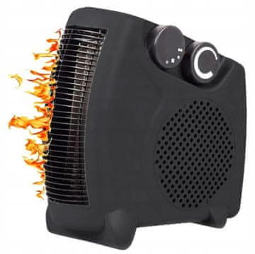 Volteno Crna stojna/ležeća grijalica s ventilatorom i termostatom