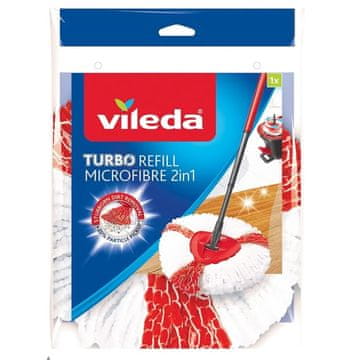 Spin Vileda Turbo 2in1 Spin Mop Zamjenska Krpa (1 kom, Bijela/Crvena)