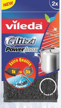 slomart Spužva Vileda Glitzi Power Inox, 2 komada, siva