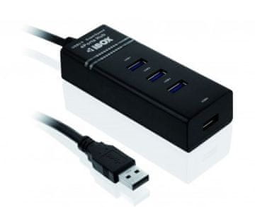 IBO iBox IUH3FB 4-portno USB 3.2 Gen 1 hvatište, Crna