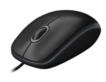 slomart Logitech B100 optički USB miš, 3 gumba, crni