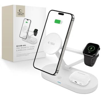 Tech-protect A41 3in1 punjač za telefon / Apple Watch / AirPods 15W, bijela