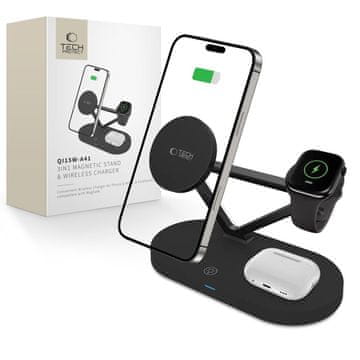 Tech-protect A41 3in1 punjač za telefon / Apple Watch / AirPods 15W, crno