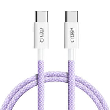 Tech-protect Ultraboost Lite kabel USB-C / USB-C PD 60W / 3A 1m, ljubičasta