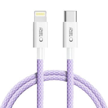 Tech-protect Ultraboost Lite kabel USB-C / Lightning PD 27W / 3A 1m, ljubičasta
