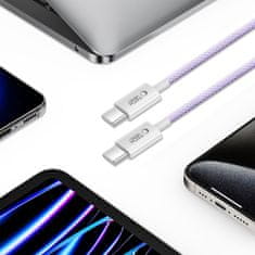 Tech-protect Ultraboost Lite kabel USB-C / USB-C PD 60W / 3A 1m, ljubičasta