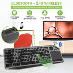 THL Techly ICTB9801TB Univerzalna bežična RF + Bluetooth tipkovnica, Multikolor RGB