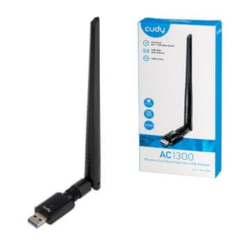 Cudy Cudy WU1400 Mrežna kartica, Wi-Fi 5 (802.11ac), Dual-band, 867 Mbit/s, Crna