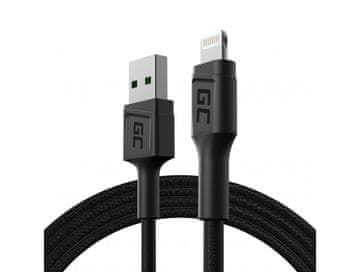 Green Green Cell Lightning na USB A kabel, 1.2m, crni