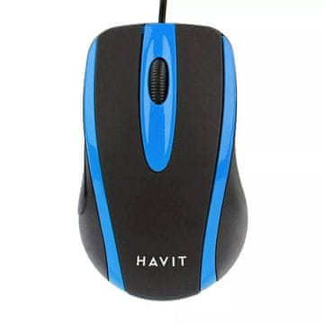 Hav Havit HV-MS753 univerzalni miš, žični, crni/plavi