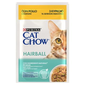 slomart Purina cat chow hairball s piletinom i zelenim mahunama u umaku - mokra hrana za mačke - 85 g