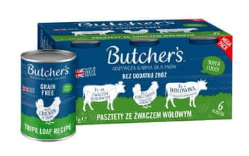 Butcher's BUTCHER'S Original mješavina govedine i tripica - mokra hrana za pse - 6 x 400g