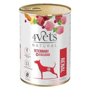 4VETS 4VETS Dolina Noteci Natural Renal - mokra hrana za pse - 400g - Puretina