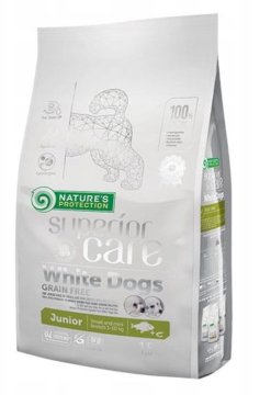 Natures NATURE'S PROTECTION Superior Care White Dogs Grain Free Junior Mali psi - Bijela riba - suha hrana za štence - 1,5 kg