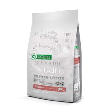 Natures NATURE'S PROTECTION Superior Care White Dogs losos - suha hrana za bijele štence - 1.5 kg