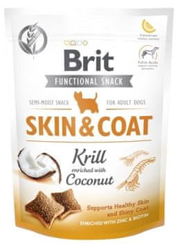 Brit BRIT Functional Snack Skin&Coat s Krilom za pse 150g