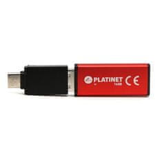Platinet USB flash pogon PMFEC16R X-DEPO adapt. USB-C - 16 GB red