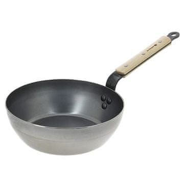 de Buyer Čelična tava 5714.24, Mineral B BOIS, deep, wooden handle, steel, diameter 24 cm